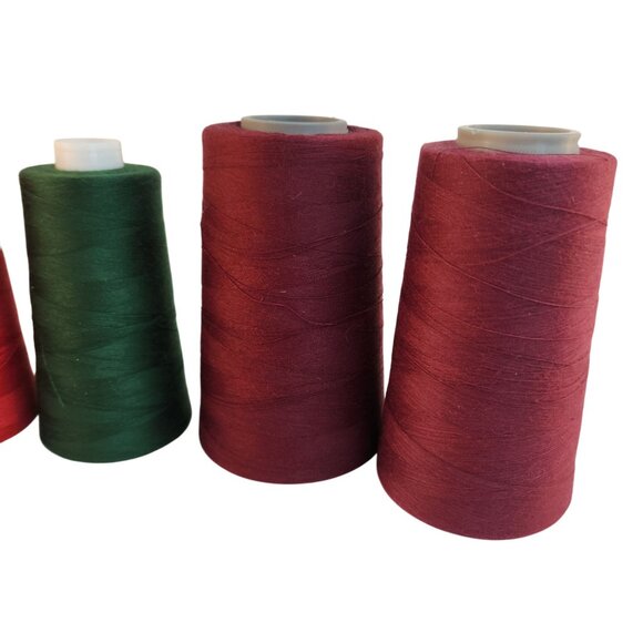 Serger Thread Polyester Sewing Thread Lot Assorted Colors Red Green Purple - Picture 5 of 9